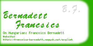 bernadett francsics business card